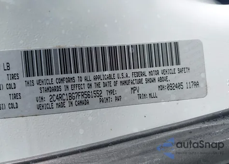 2015 Chrysler Town & Country Touring из США, поврежденный, VIN 2C4RC1BG7FR561552